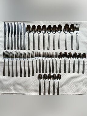 Lot of 43 Cambridge Classic Stainless Steel Flatware Set Forks Knives Spoons